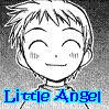 Seiji as a smiling kid with text 'Little Angel'