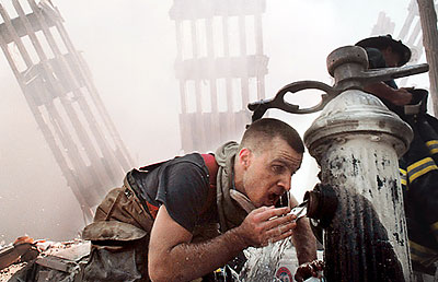 fireman getting water