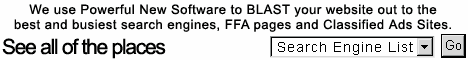 FREE Auto-Submission for a YEAR!!! Auto Submit to 700K sites EVERY month for FREE!  Now you can automatically submit your website URL and description to over 700,000 places every month just by filling out one simple form. You'll even get a detailed report outlining where your site has been submitted. Free automatic submissions for a whole year. You can't beat this deal! Sign up today!