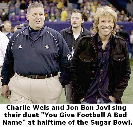 Charlie Weis and Jon Bon Jovi