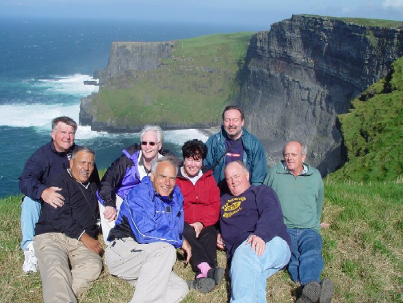 Buffy & John with friends on the Cliffs of Moher, Ireland