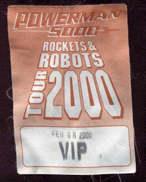 Powerman 5000 backstage pass