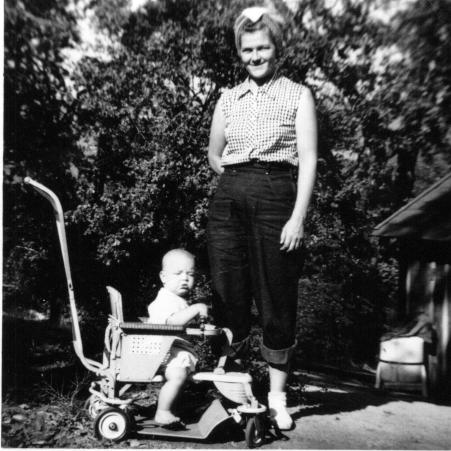 Here is a picture of Margie and a baby.