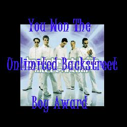 I've won the Unlimited Backstreet Boys Links Award! Click here to get your own!