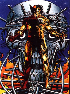 7 - Logan - Years ago, possibly while under the influence of alcohol, Logan critically wounded a firing range staff member, causing him to lose his government agent job.  Beaten and drugged, Logan was taken captive by a group of mysterious men.  He was then placed in a life-support tank where adamantium was pumped and bonded into his skeletal system.
