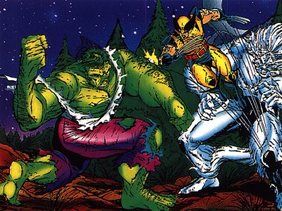 27 - First Defeat - With repeated attacks, Wolverine realized he was no match for the powerful Hulk.  The battle ended when Hulk dealt Wolverine a glancing slight, glancing blow that, despite its lack of force or power, rendered him unconscious.  Years would pass before Wolverine would encounter the Hulk or Wendigo again.