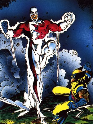 28 - Weapon Alpha - Resenting the restrictions and regulations of the Canadian government, Wolverine resigned.  His departure from Department H set in motion the plans for James Hudson to take on the leadership of Alpha Flight under the code name 'Weapon Alpha'.  His first mission was to hunt down and recapture Wolverine.  Note:  James Hudson soon took on the name 'Vindicator' and later changed it to 'The Guardian'.