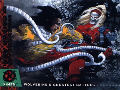 Wolverine VS Omega Red - The Cold War held many dark secrets, but few as lethal as Omega Red!  And when Wolverine, in his days as a covert agent, was sent to steal the secret of the carbonadium used to create Omega Red, a conflict began that continues to this day!  Their battles thus far have been inconclusive, but with nigh-unbreakable carbonadium tendrils to ensnare his targets and a death pheromone that saps their strength, Omega Red could well be the ultimate match of Wolverine's adamantium claws and fast-healing factor!