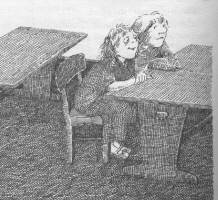 Anna and Tony in Tony's classroom