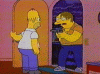 Barney amenazando a homero