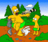 Bart y Homero en la selva