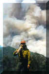 Mark Nunez on the Canyon II Fire in Southern California in 1997.  Photo courtesy of Mark Nunez.