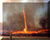 Picture of a fire whirl that happened on the Lang Syne fire in 1999.  Photo by Gary Cook.