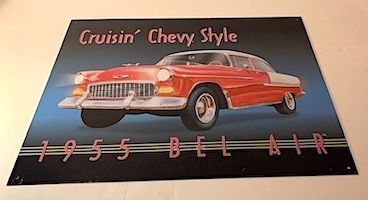 957 Chevrolet Bel Air Vintage Tin Sign