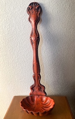 70s Vintage Wall Hanging Cast Metal Large Seashell Ladle Spoon