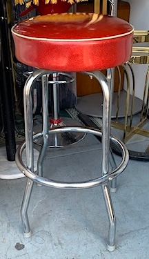 Red Chrome Bar Stool