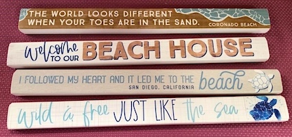 Beach Coastal Wooden Signs