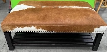 Western Cowhide Bench