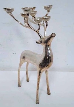 Silver Deer Candlestick