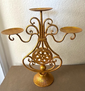 Ornate 3 Candles Holder Design
