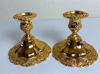 Set of 2 Gold Table Candle Holderst