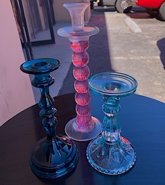 Color Glass Candle Holders