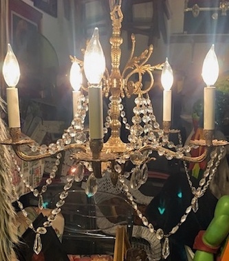 Vintage 1960s French Style Crystals on Brass