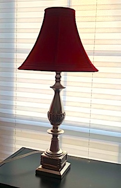 Vintage Deep Ruby Red Shade Lamp