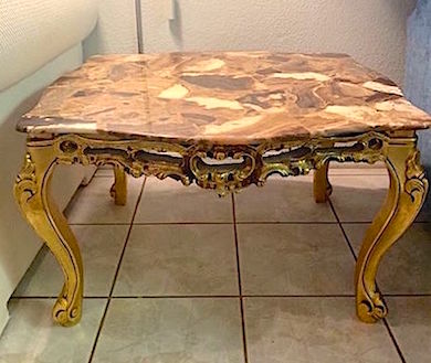 hollywood Regency Italian Marble & Brass