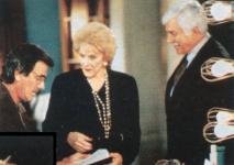 Eric with Jeanne Cooper and Dick Van Dyke on the set of 'Diagnosis Murder'