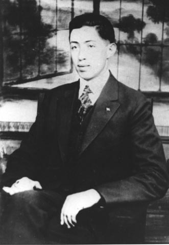 Robert Corrigan,  in America, posed picture