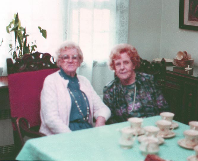 Brigid visiting sister Annie Cox in nursing home - 1982