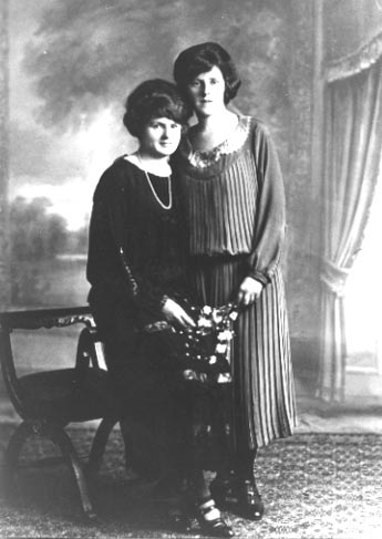 Brigid and sister Annie pose