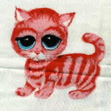 Cat print on fabric