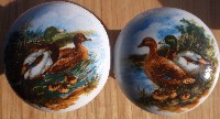CERAMIC CABINET KNOB DUCKS DUCK MALLARD