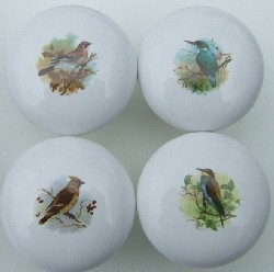 CERAMIC CABINET KNOB DOMESTIC BIRDS