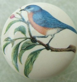 CERAMIC CABINET KNOBS BLUE BIRD Knob