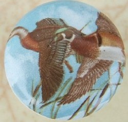 CERAMIC CABINET KNOB DUCKS DUCK MALLARD
