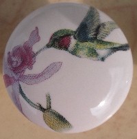 CERAMIC CABINET KNOB HUMMINGBIRD