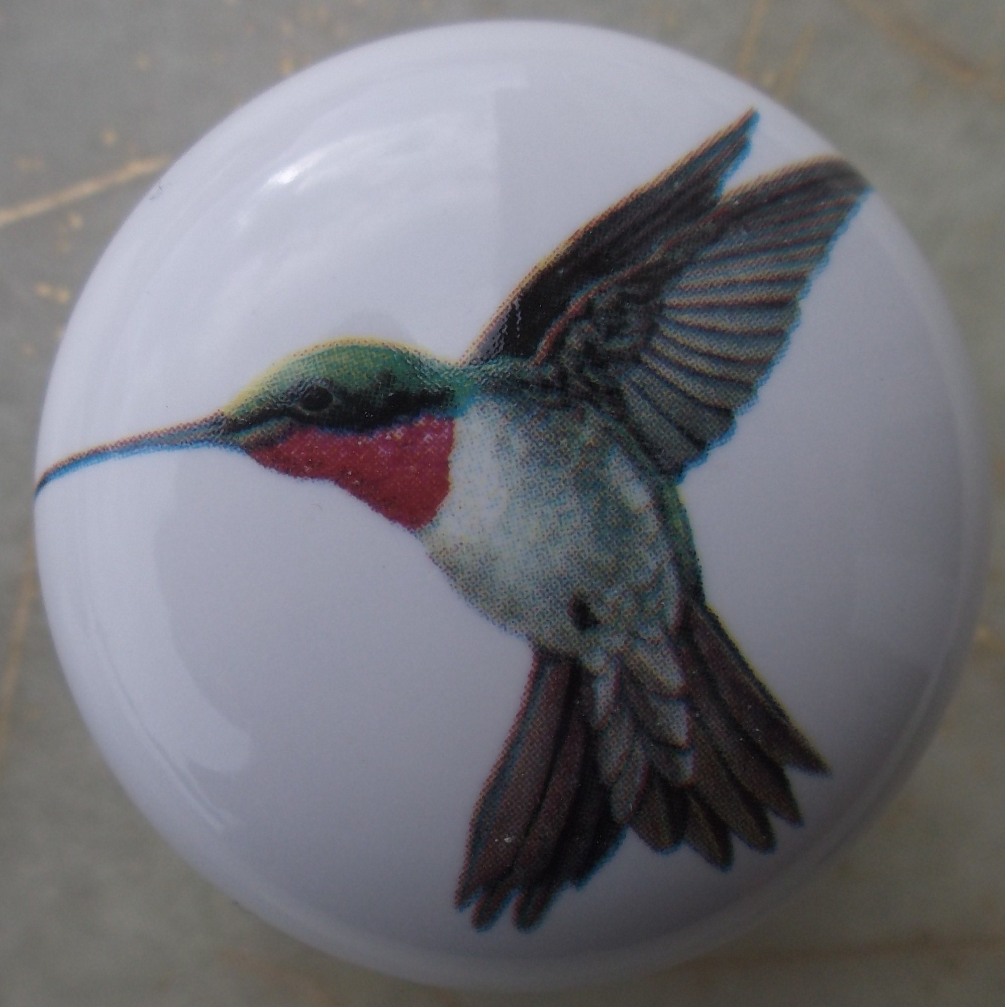 CERAMIC CABINET KNOB HUMMINGBIRD