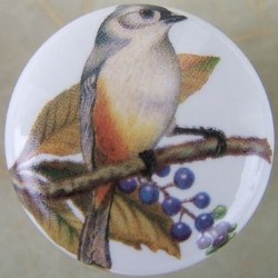 CERAMIC CABINET KNOB Titmouse Bird
