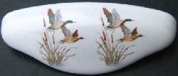 CERAMIC CABINET DRAWER PULL DUCKS DUCK MALLARD