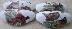 CERAMIC CABINET pulls game BIRDS  grouse pheasant duck