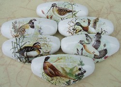 CERAMIC CABINET pulls game BIRDS  grouse pheasant duck