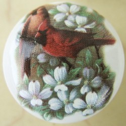 CERAMIC CABINET KNOB CARDINALS