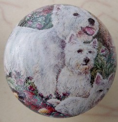 www.mariansceramics.com west highlad terrior & Yorkishire terrier knobs