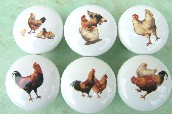 CERAMIC CABINET KNOB  rooster HEN chicken