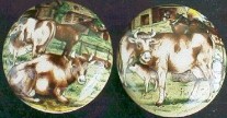 Cabinet Knob Brn Farm Cows