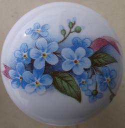 Cabinet Knob Forget me nots FLOWER