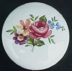 CERAMIC CABINET KNOB  pink ROSE ROSES flower